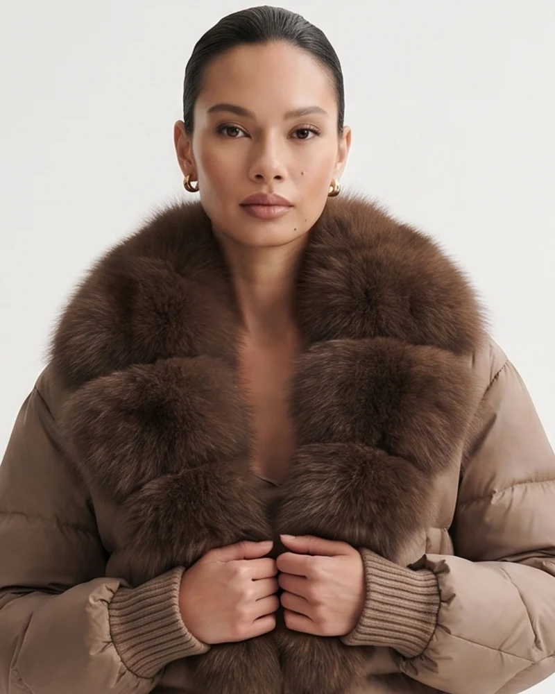 Fur Collar Down Jacket Thickened and Warm