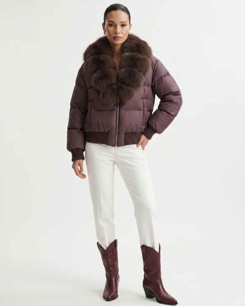 Fur Collar Down Jacket Thickened and Warm