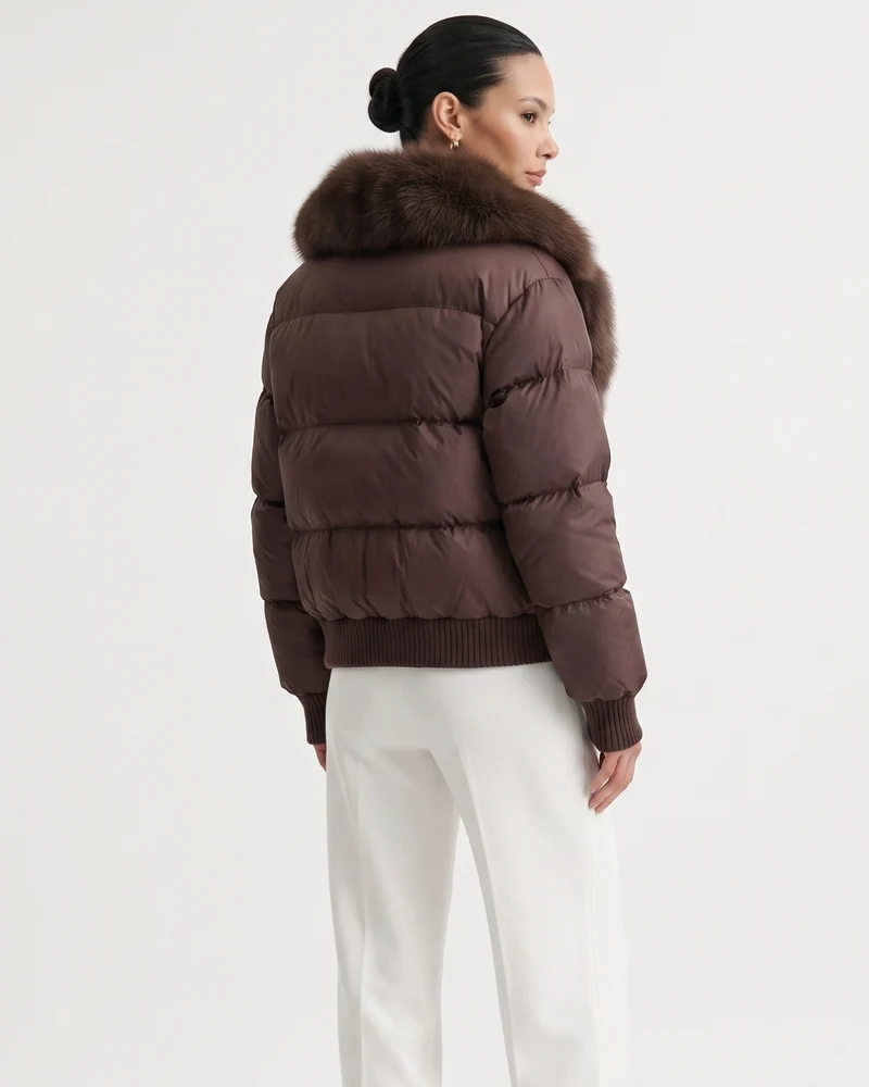 Fur Collar Down Jacket Thickened and Warm