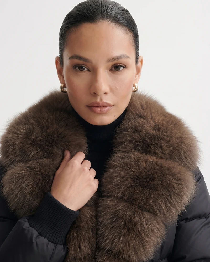 Fur Collar Down Jacket Thickened and Warm