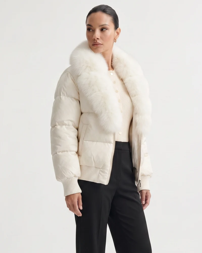 Fur Collar Down Jacket Thickened and Warm