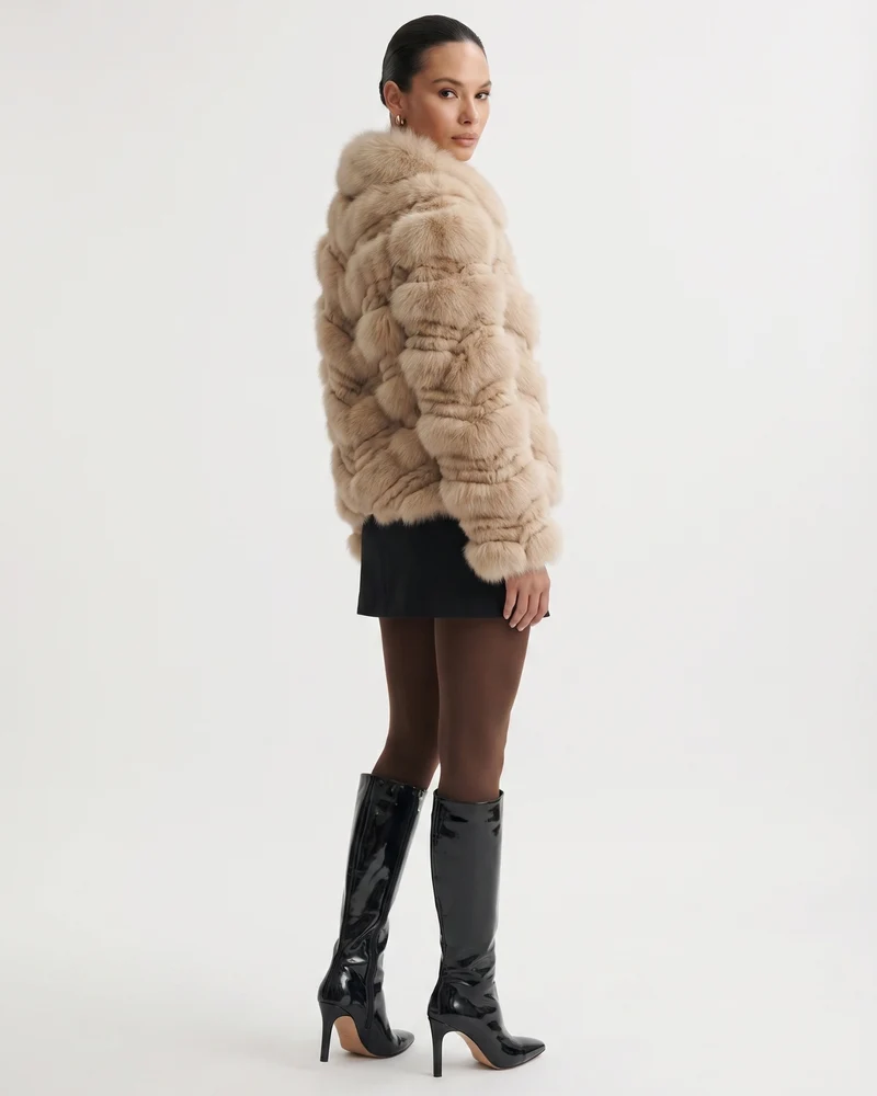 High-End Real Fox Fur Jacket Double-Sided Fur Coat