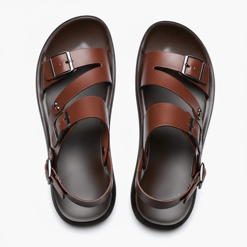 Verstellbare Herren-Sandalen mit gekreuzten Riemen