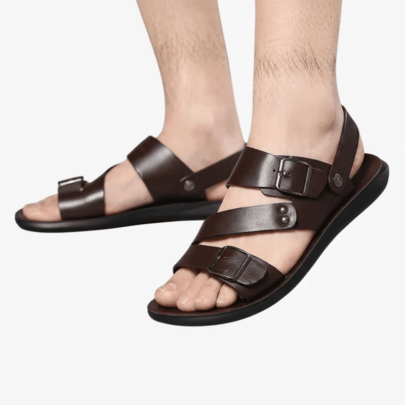 Verstellbare Herren-Sandalen mit gekreuzten Riemen