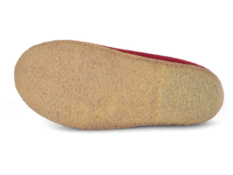 Filzpantoffeln mit Einlagen & Gummisohle Classic, dunkelrot