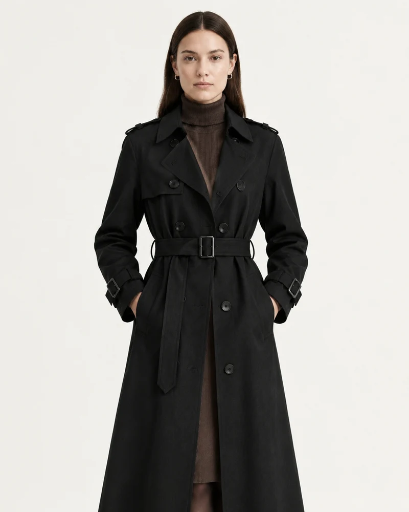 Jess Black Trench Coat
