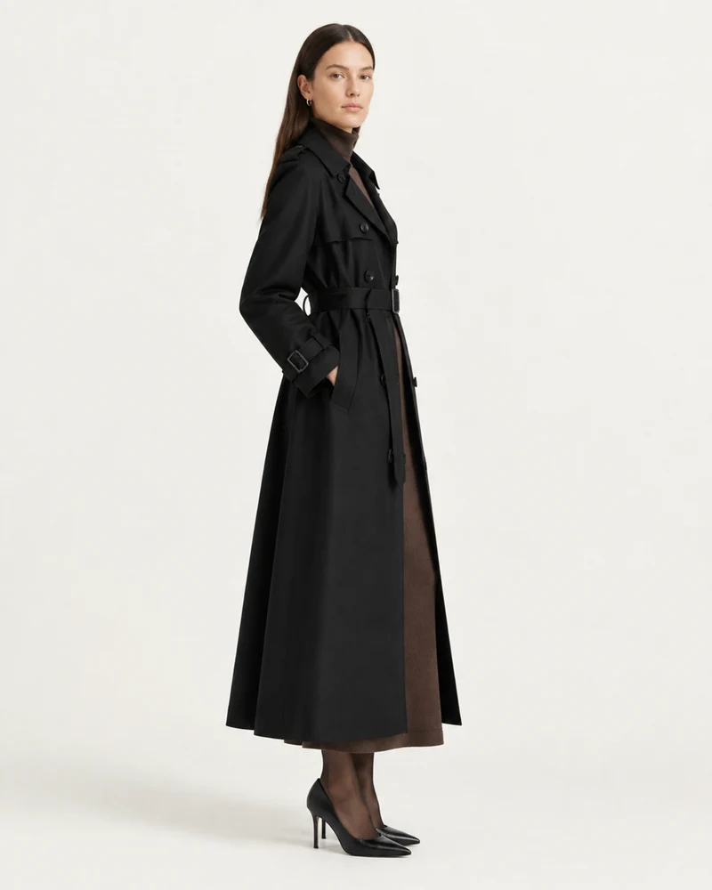 Jess Black Trench Coat