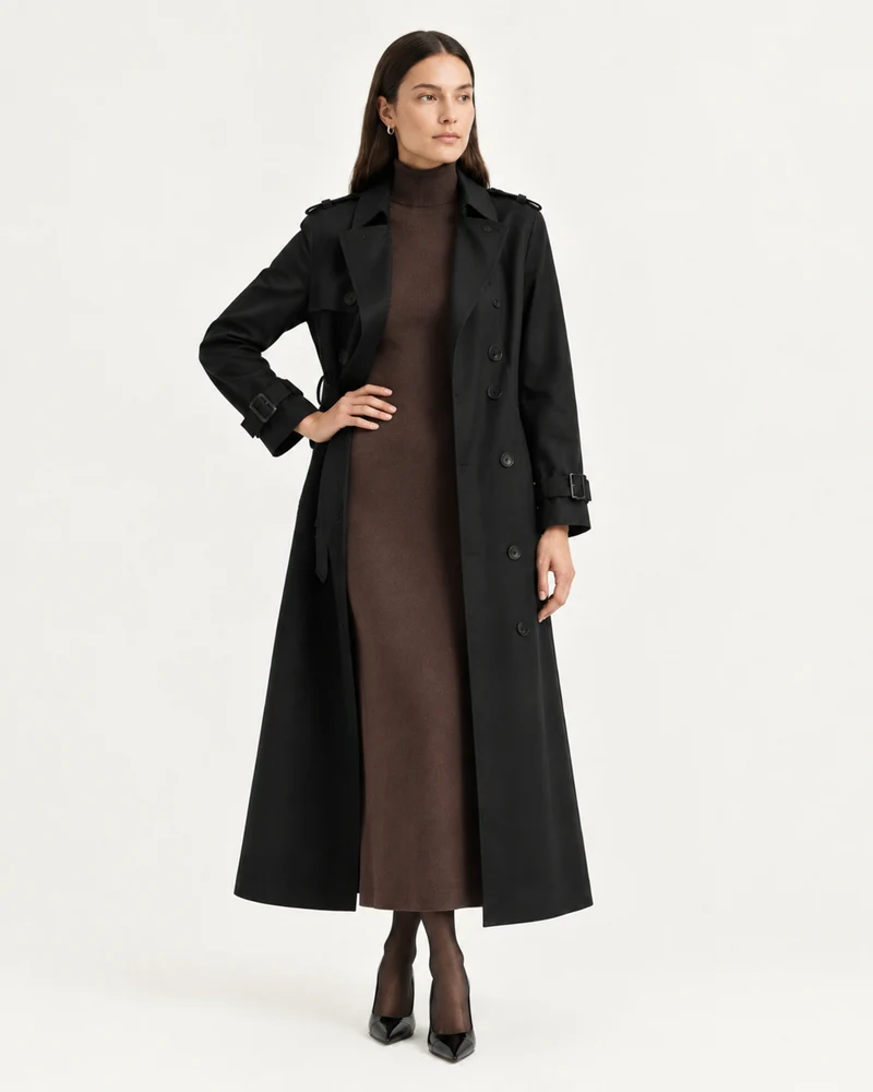 Jess Black Trench Coat