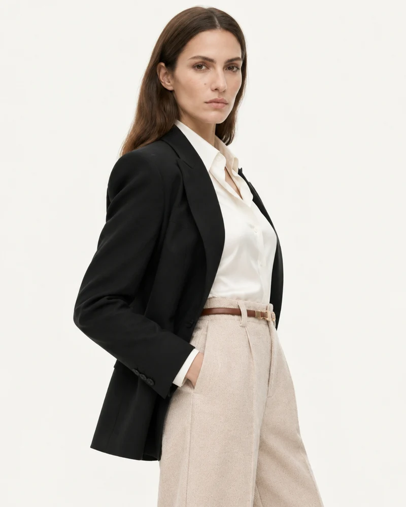 Woman Heavyweight Straight Leg Wool Pants