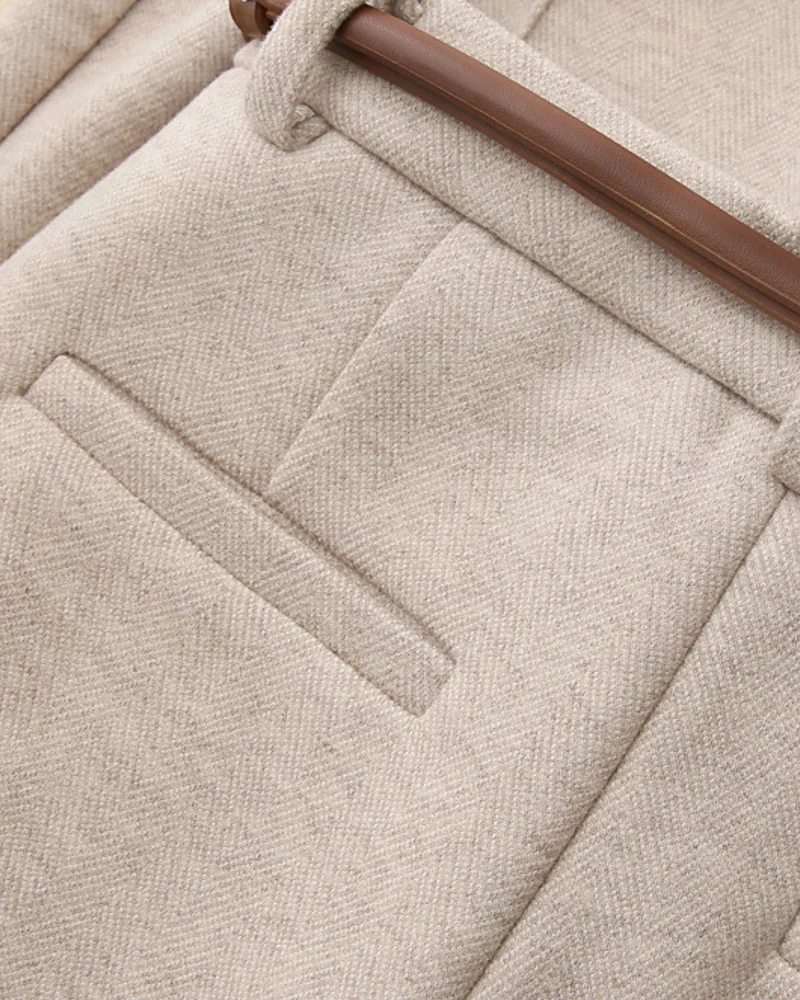 Woman Heavyweight Straight Leg Wool Pants