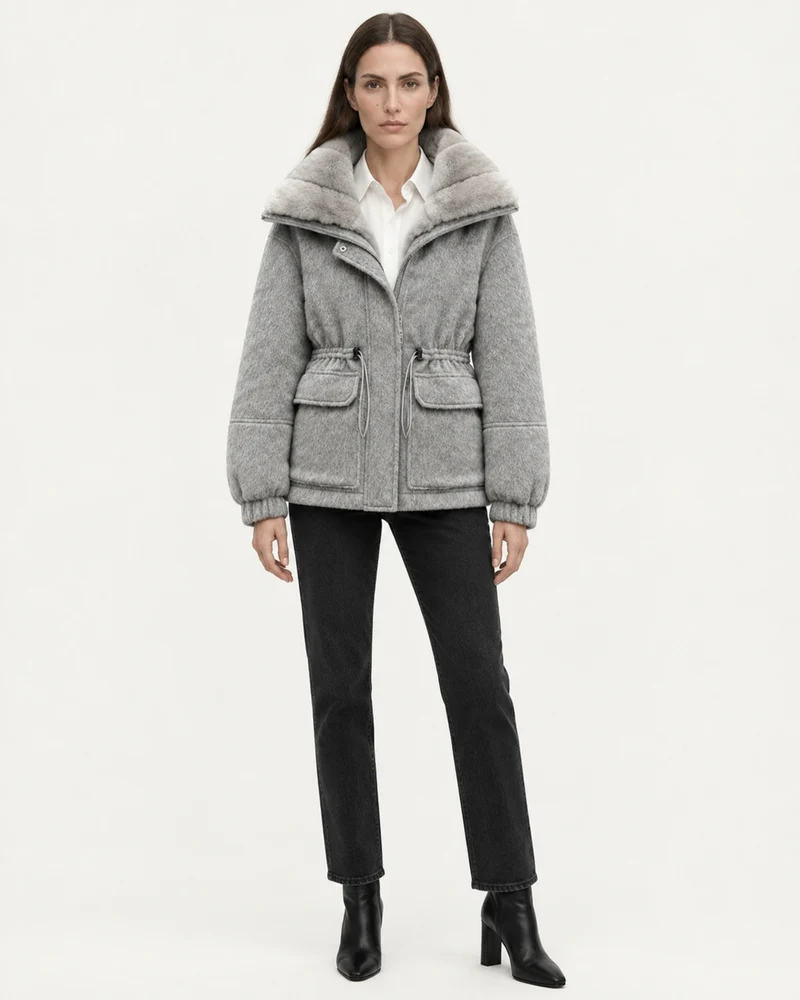 Rex Rabbit Fur Lined Leather Parka Jacket