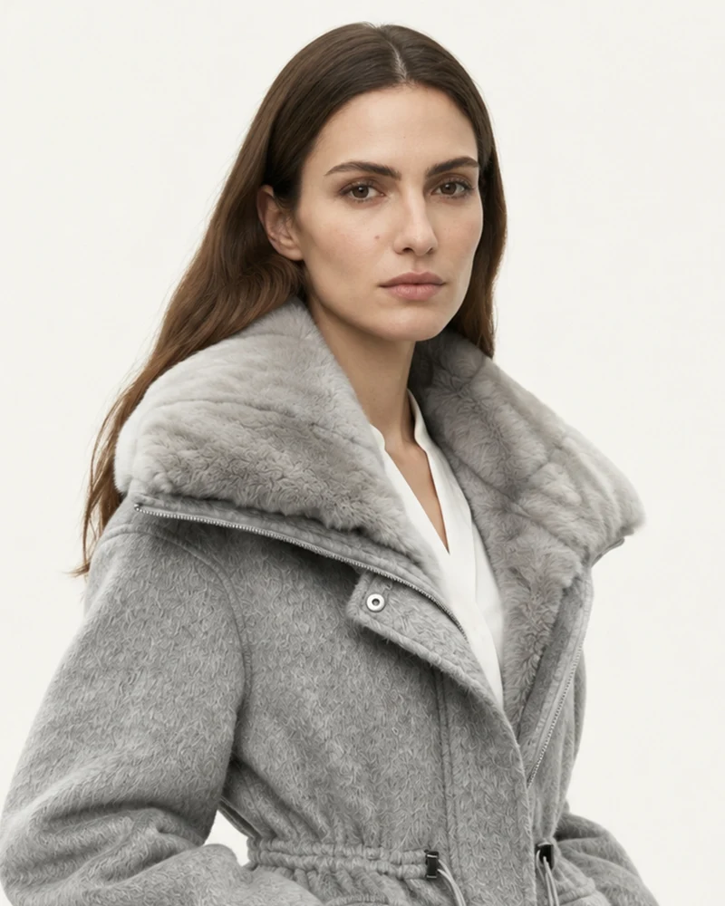 Rex Rabbit Fur Lined Leather Parka Jacket