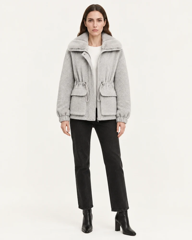 Rex Rabbit Fur Lined Leather Parka Jacket