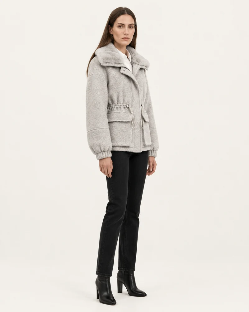 Rex Rabbit Fur Lined Leather Parka Jacket