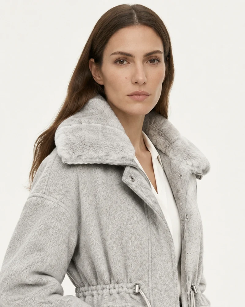 Rex Rabbit Fur Lined Leather Parka Jacket