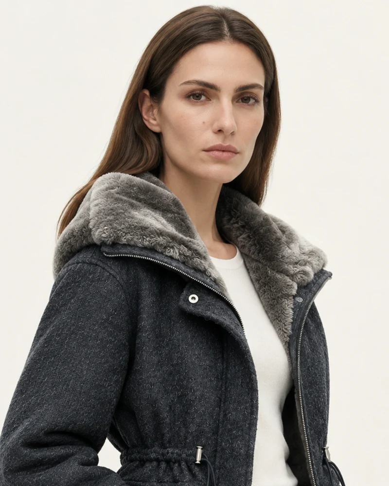 Rex Rabbit Fur Lined Leather Parka Jacket