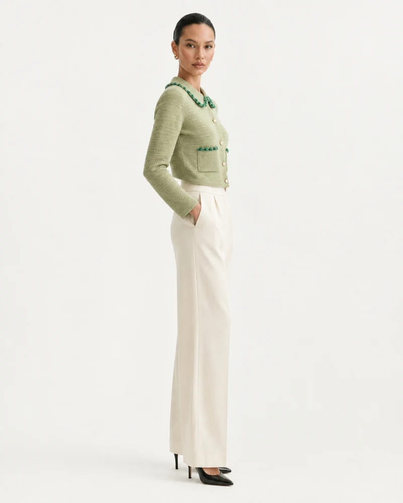 Limited Edition Cashmere Collared Desinger Cardigan