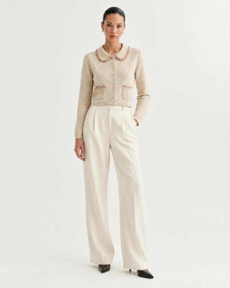 Limited Edition Cashmere Collared Desinger Cardigan