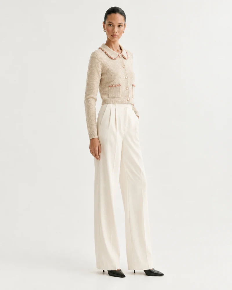 Limited Edition Cashmere Collared Desinger Cardigan