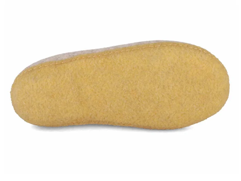 Filzpantoffeln mit Einlagen & Gummisohle Classic, beige