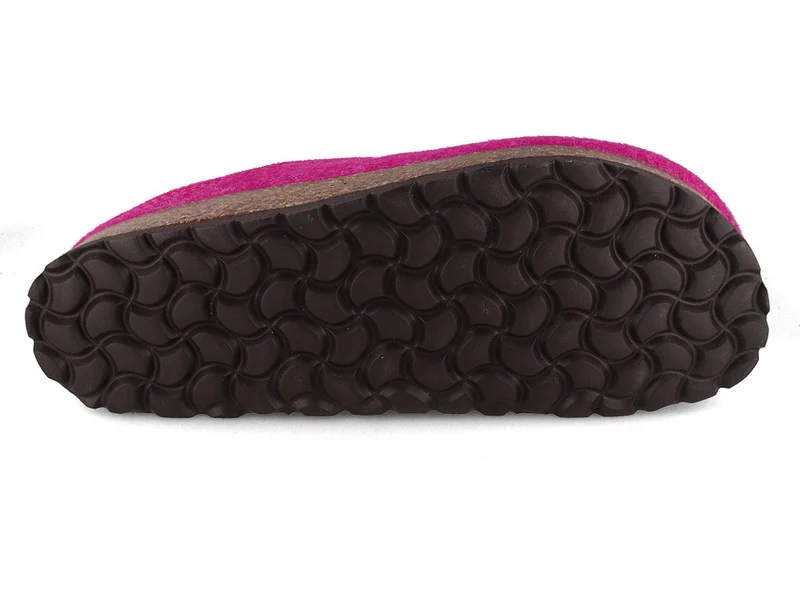 Tuffeln Herzchen vegane Filzpantoffeln, fuchsia
