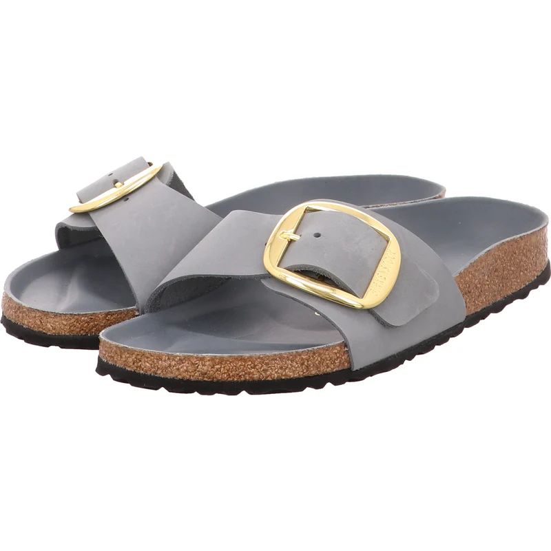 Birkenstock Pantolette Madrid Big Buckle Basalt grau