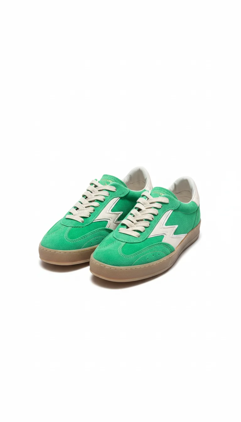 CLUB MATCHA STONEWASH SUEDE BUTTER LOGO AND DETAILS green