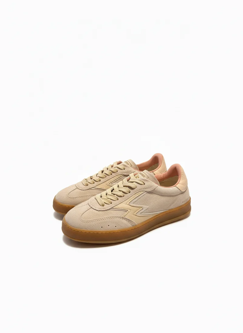 CLUB OFF WHITE STONEWASH SUEDE LIGHT LOGO AND DETAILS pink