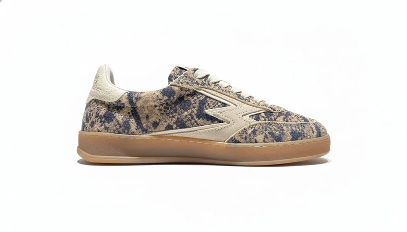 CLUB DELUXE DESERT SNAKE PRINT LONG HAIR SUEDE SAND LOGO pyton printed brown