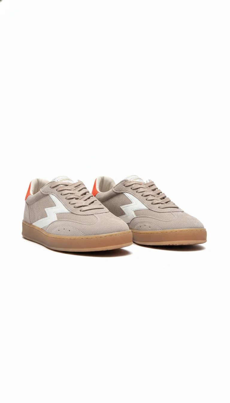 CLUB BRIAR ROOT WASHED SUEDE FLUO RUBBER LEATHER BACKTAB taupe orange