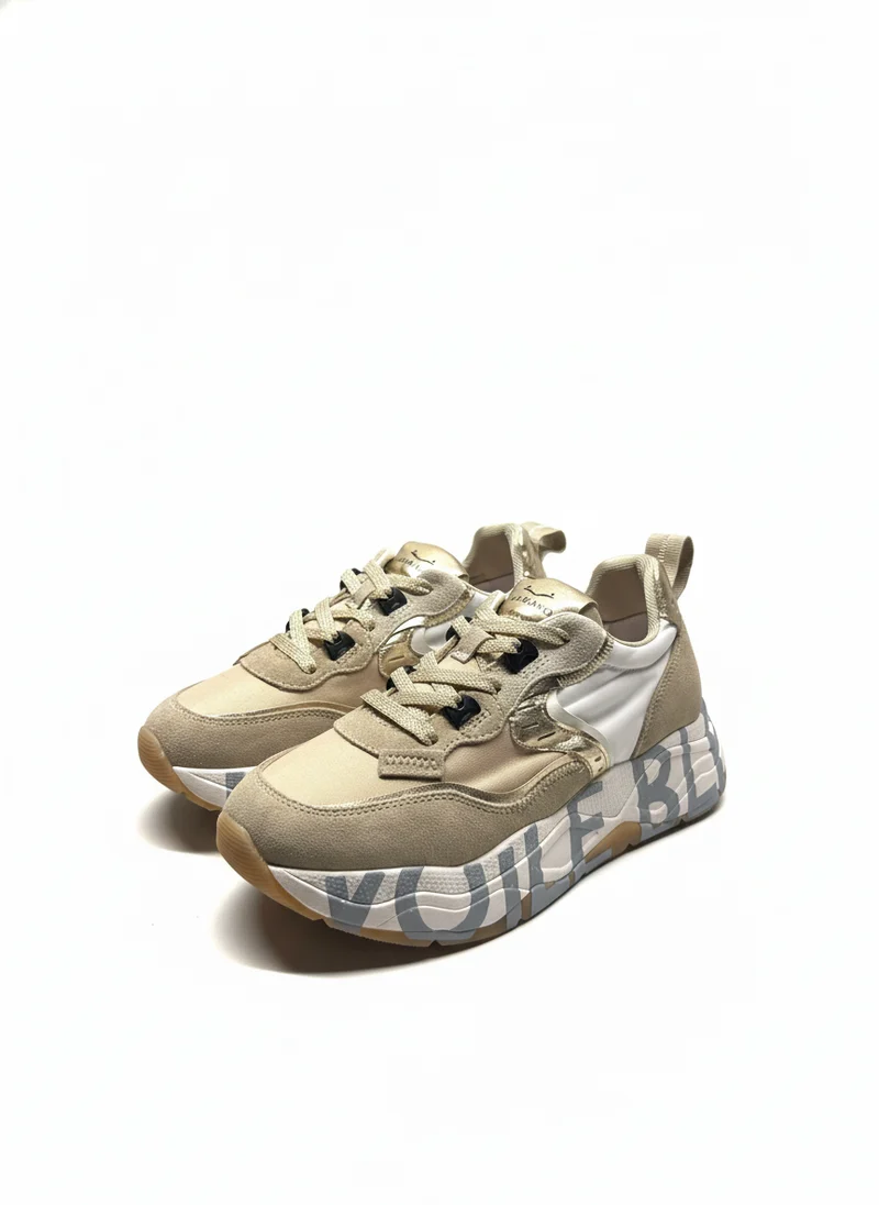 CLUB105. SUEDE/WOVEN NYLON sand