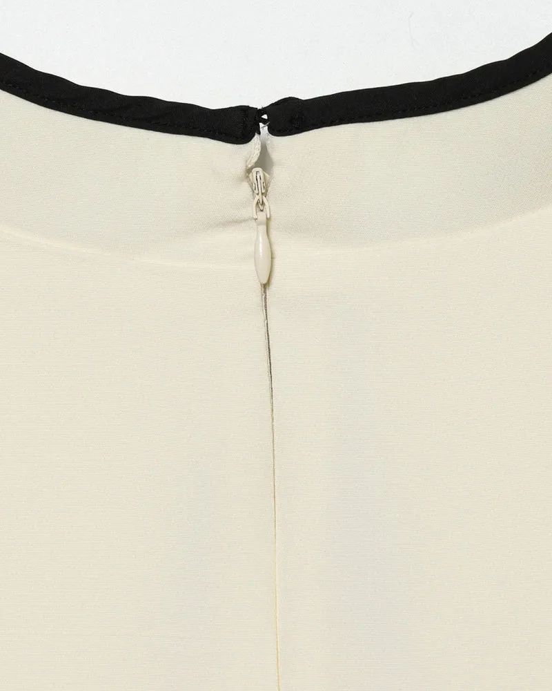 White Black Lined Mini Dress Sleeveless
