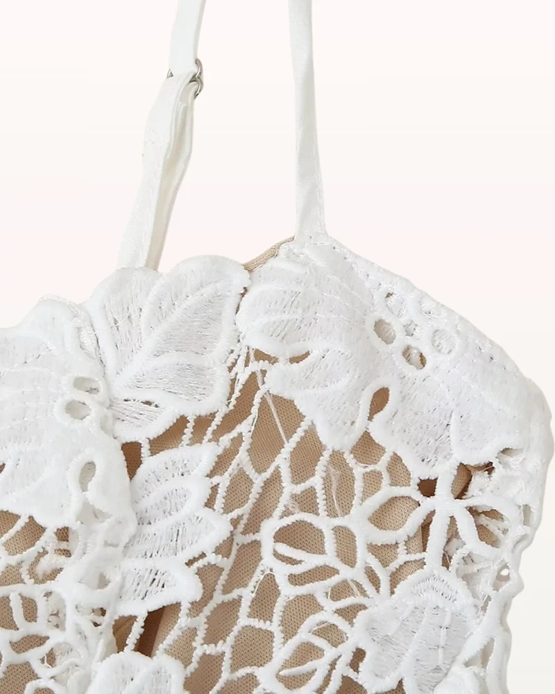 White Lace Mesh Sling Dress