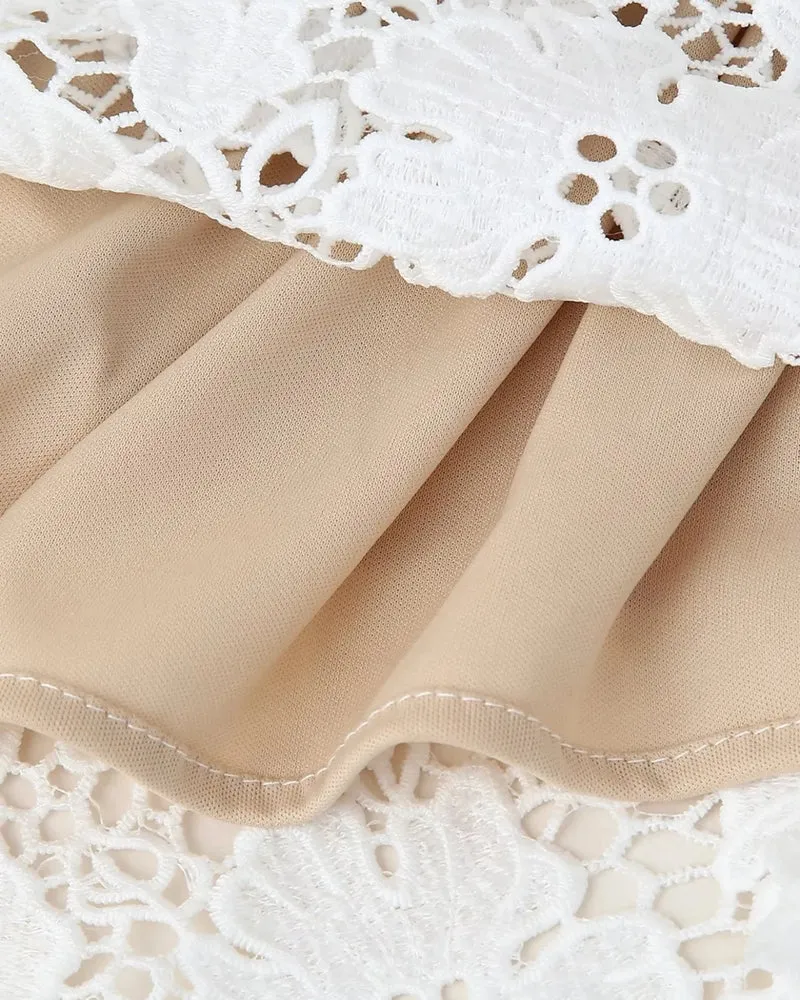 White Lace Mesh Sling Dress