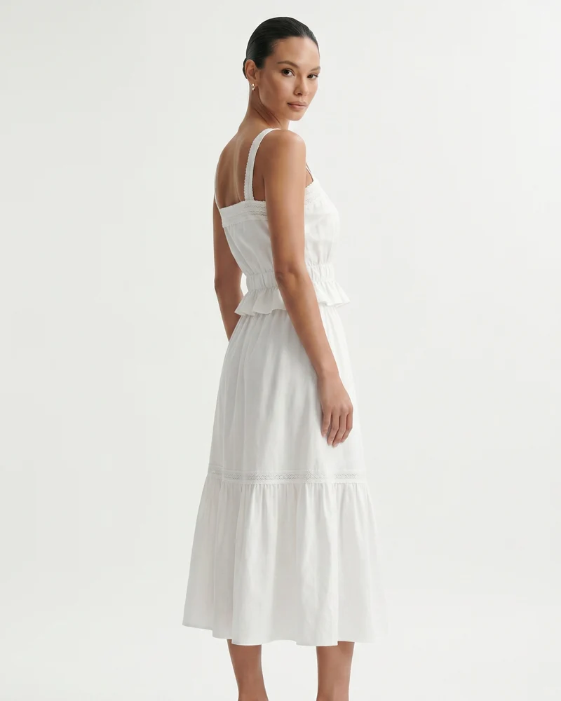 French Style White Set Lace Top + Skirt