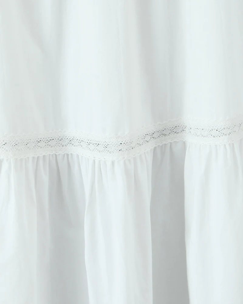 French Style White Set Lace Top + Skirt