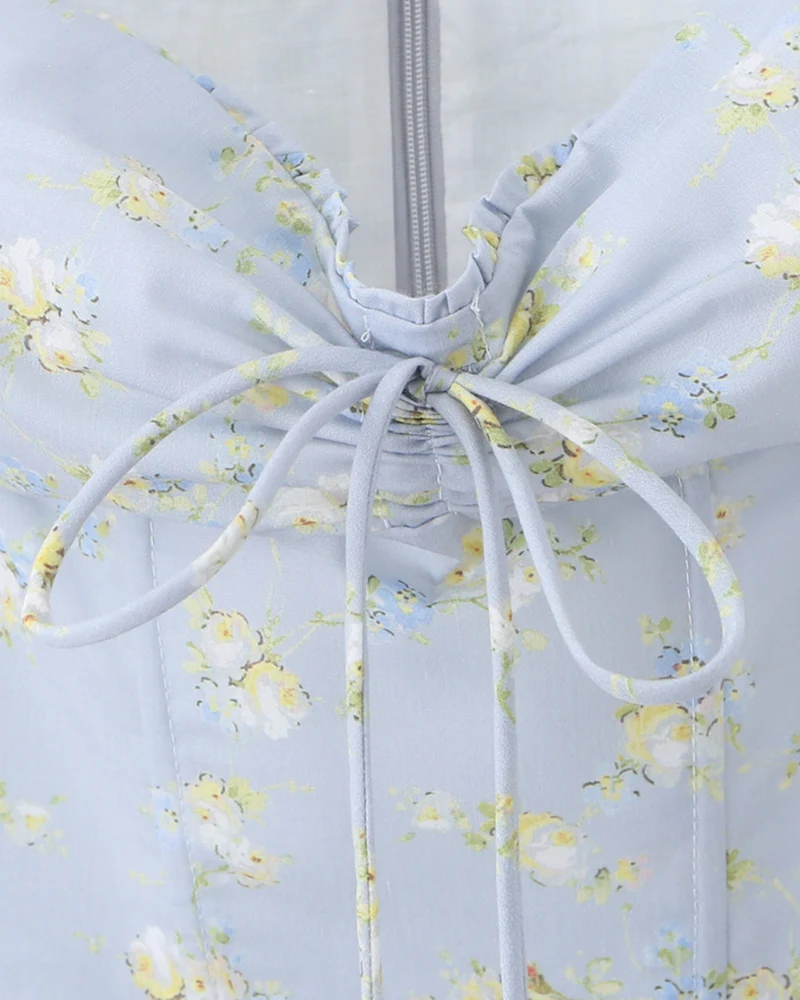Midi French Dress Flowery