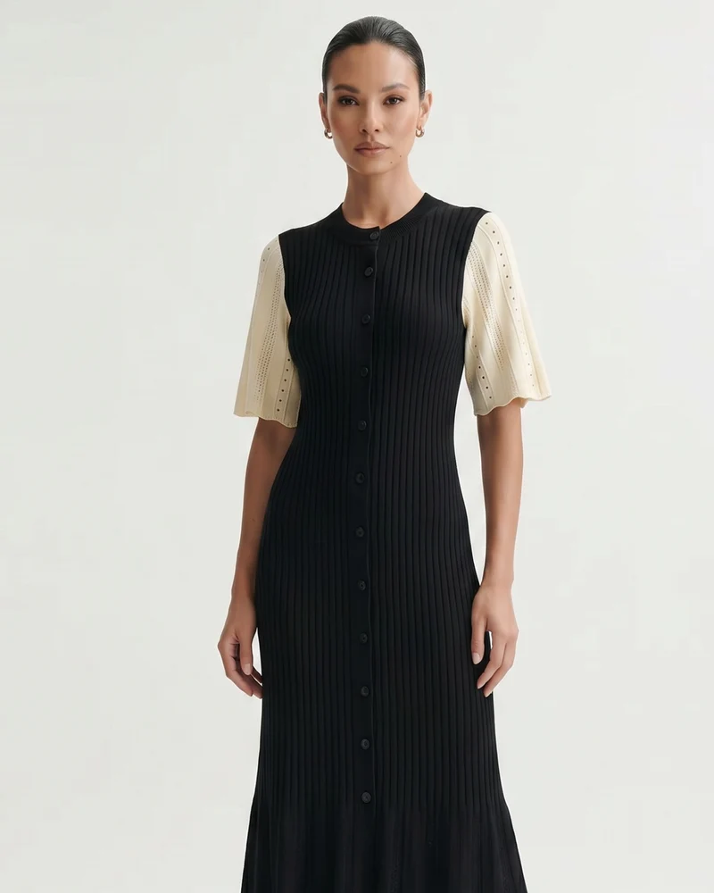 Mary Button Knitted Dress