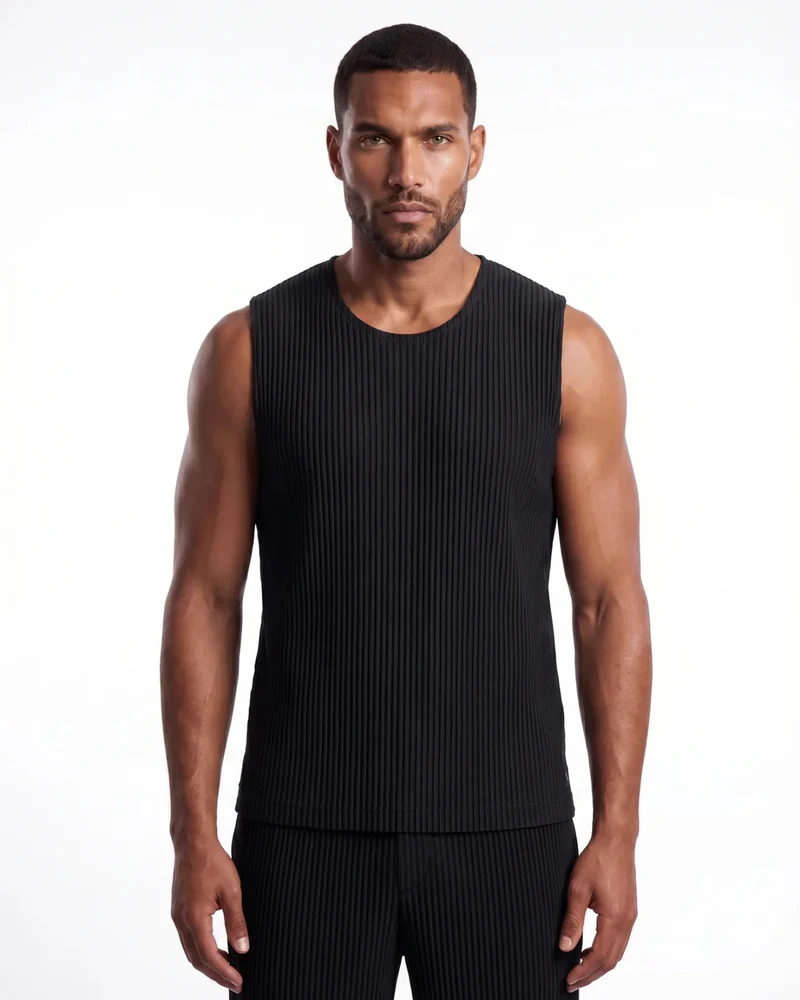 Sakura Pleated Set Vest & Shorts