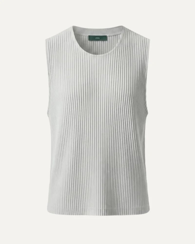 High-End Pleated Gray Vest T-shirt