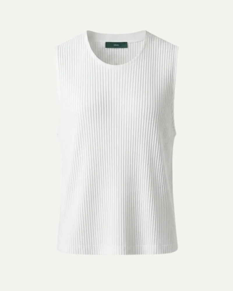 High-End Pleated White Vest T-shirt