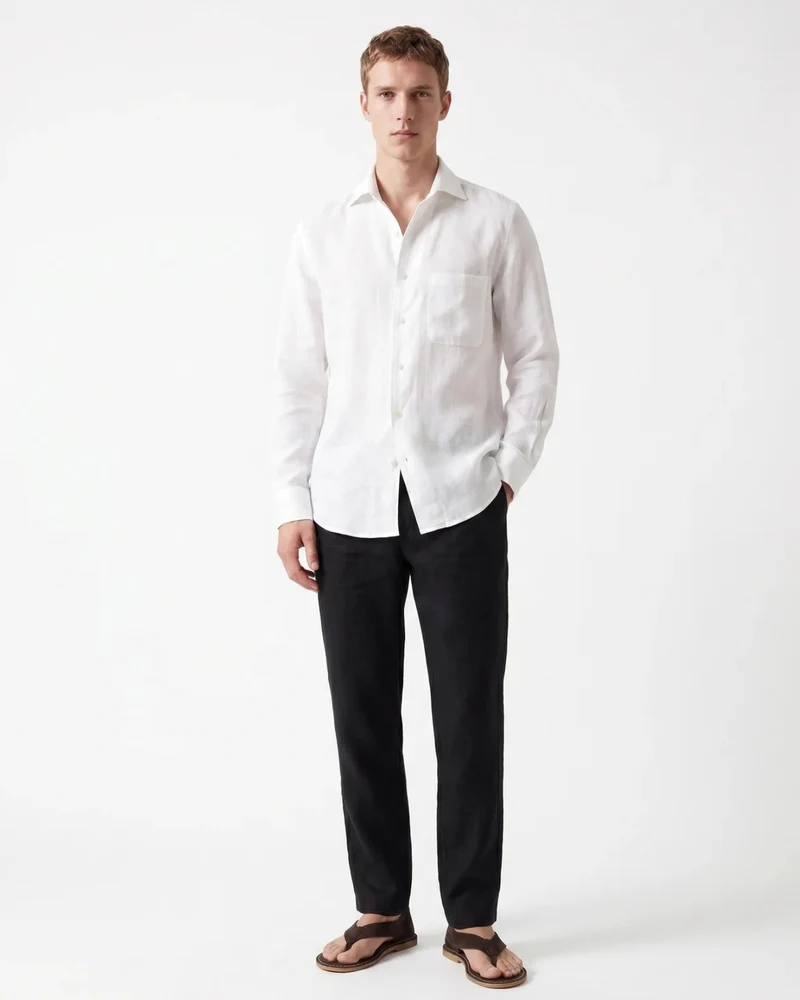 Contemporary White Linen Shirt