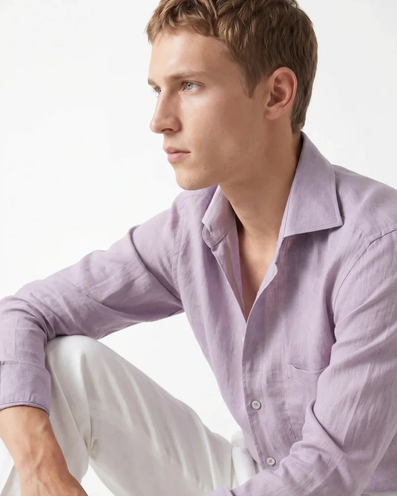 Contemporary Purple Linen Shirt