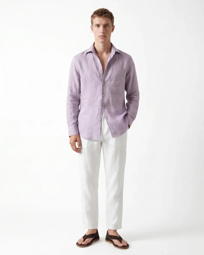 Contemporary Purple Linen Shirt