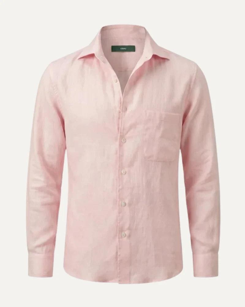 Contemporary Light Pink Linen Shirt
