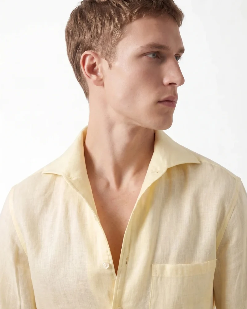 Contemporary Yellow Linen Shirt