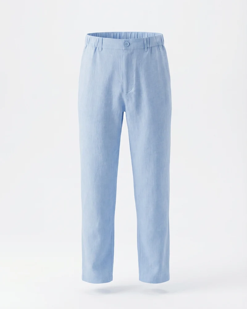 Marbella Linen Trousers – Elastic Waist Relaxed Fit