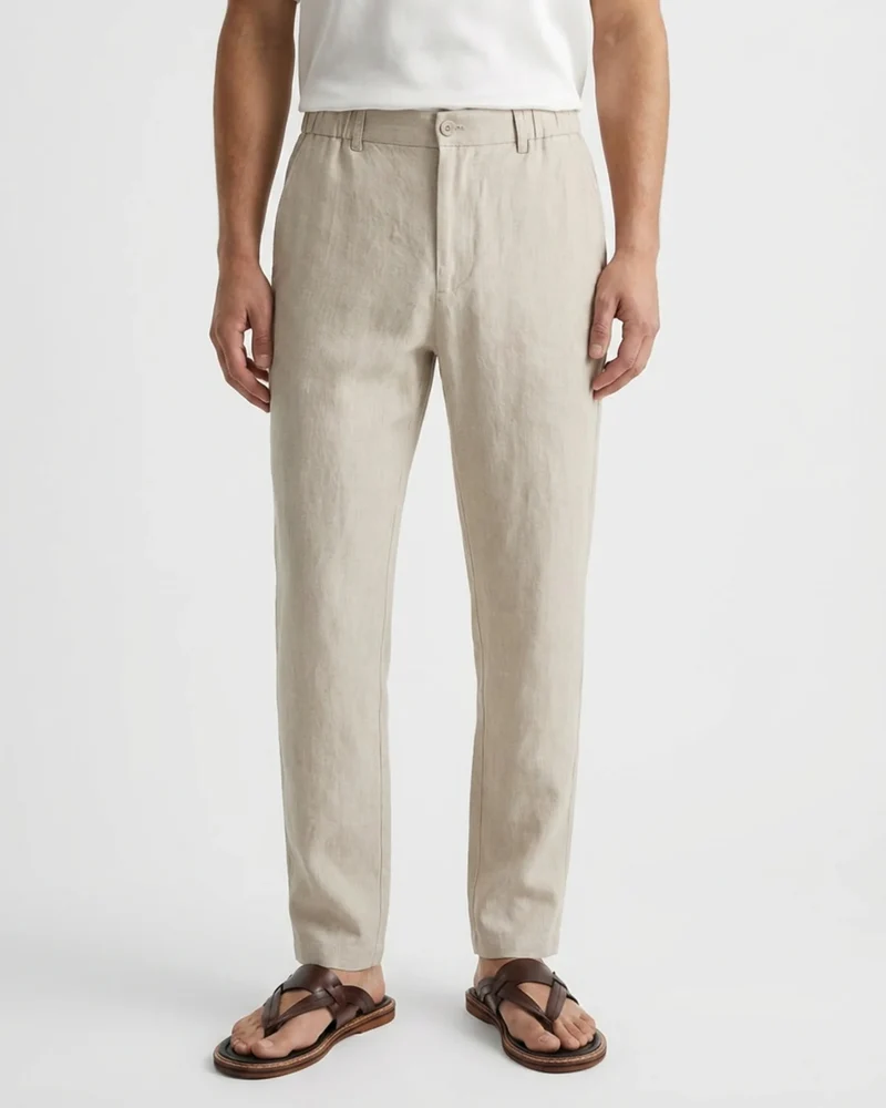 Marbella Linen Trousers – Elastic Waist Relaxed Fit