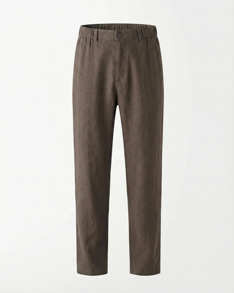 Marbella Linen Trousers – Elastic Waist Relaxed Fit
