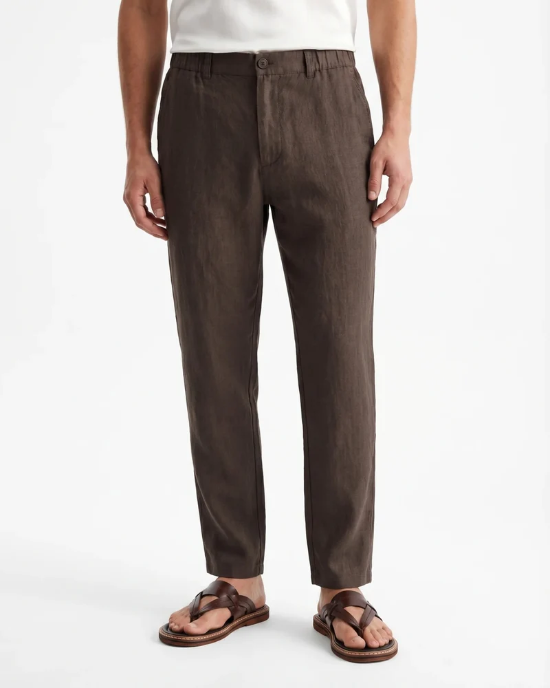 Marbella Linen Trousers – Elastic Waist Relaxed Fit